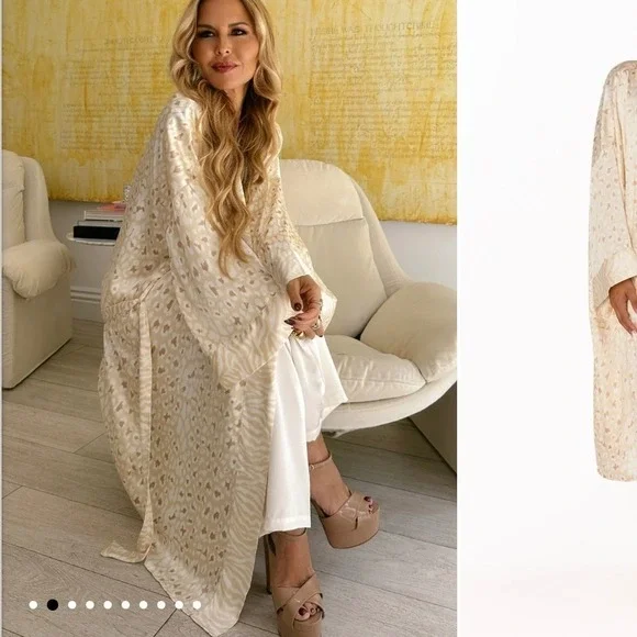 NEW Mumu x Curateur Leopard Silky Robe One Size NWT$128 Animal Print Bath Lounge - Picture 13 of 13